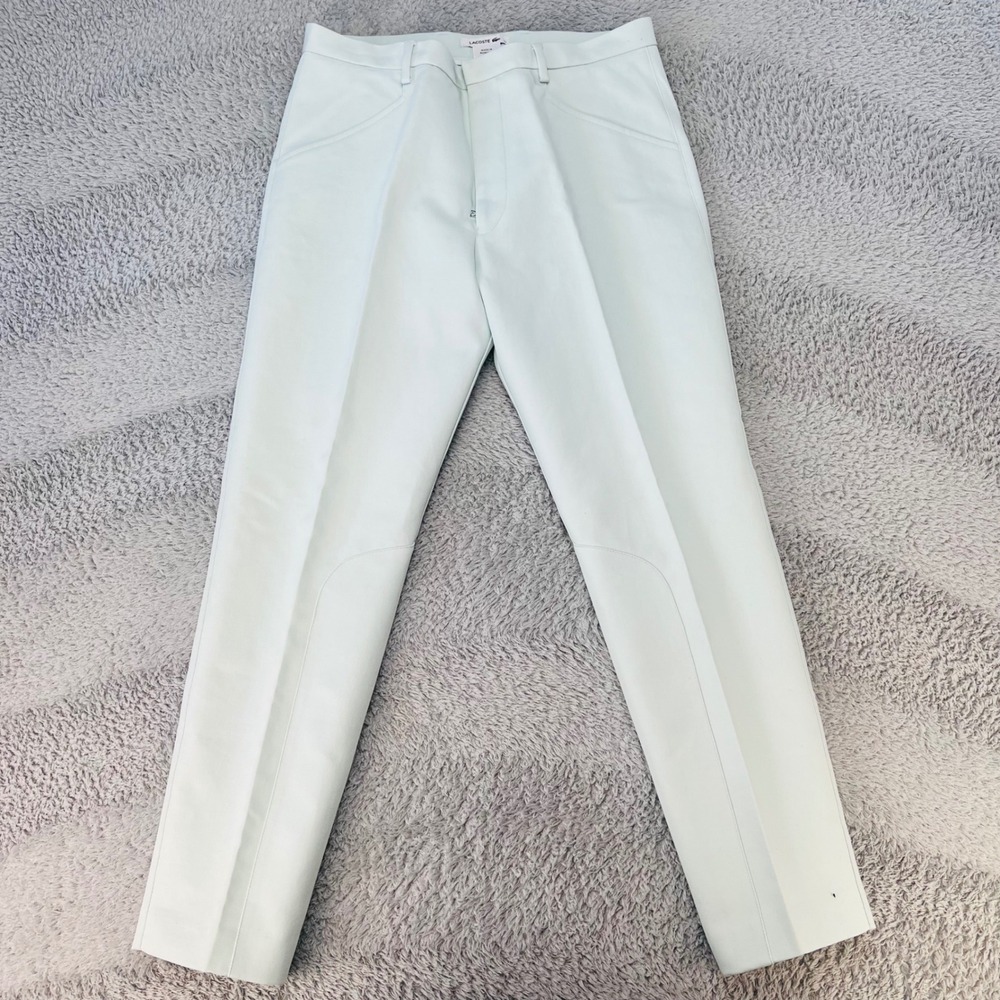 Lacoste Vintage Equestrian Pants Mens‎ 32x29 Mint Green Saddle Patch Chinos
